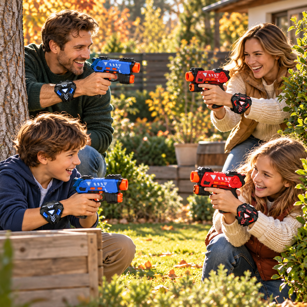 Zestaw Laser Tag dla 4 graczy w użyciu