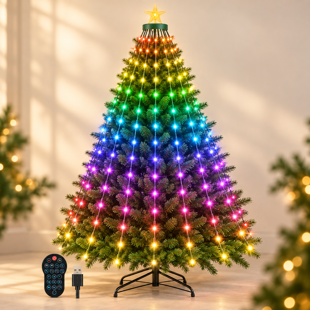 Lampki choinkowe RGB, 256 LED, 1,8 m